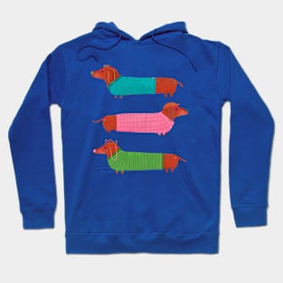 Triple Dachshund Wiener Dog Art Hoodie